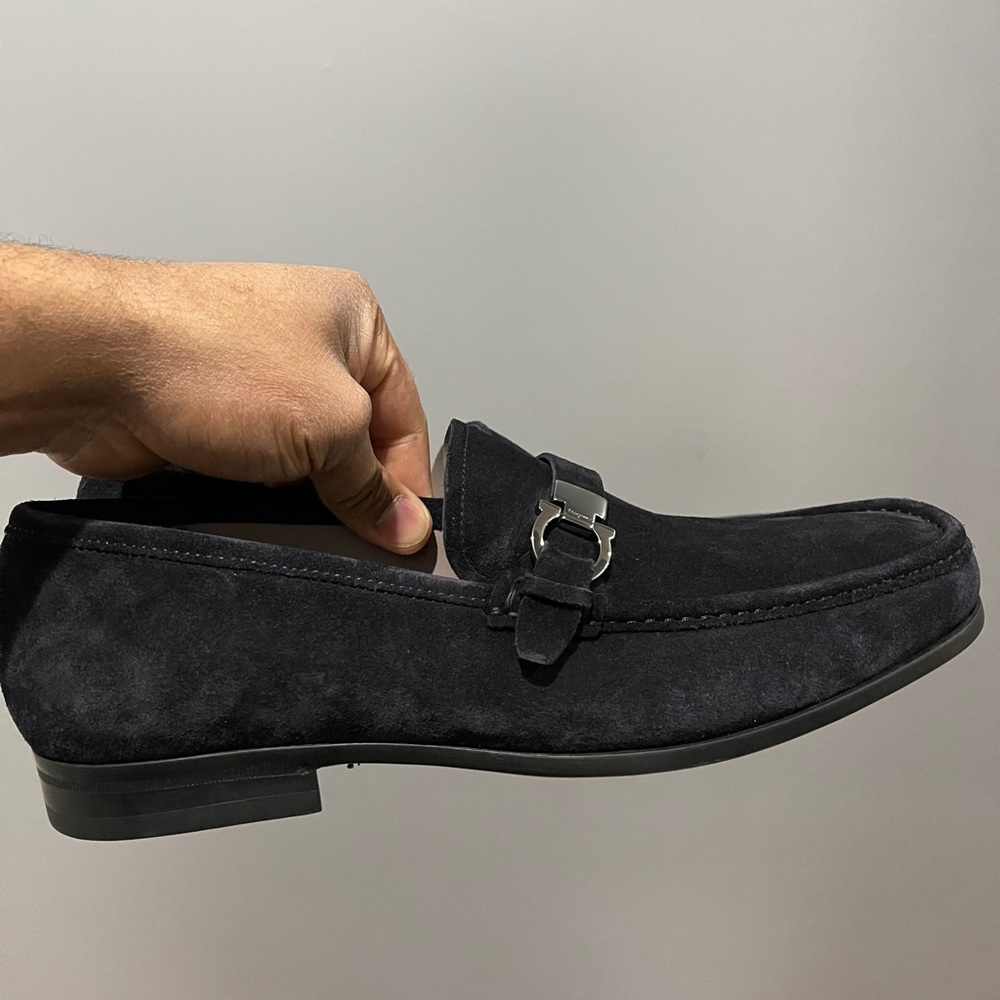 Salvatore Ferragamo Adam Loafers NavyBlue Sz 10.5E - Picture 12 of 15